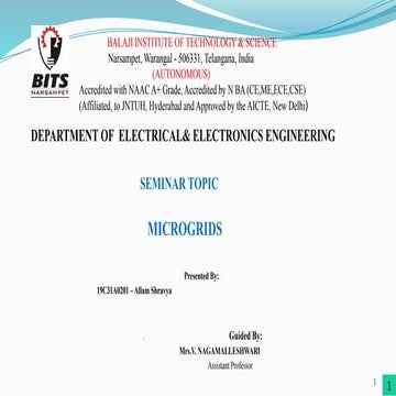 Microgrids power point presentation and seminar