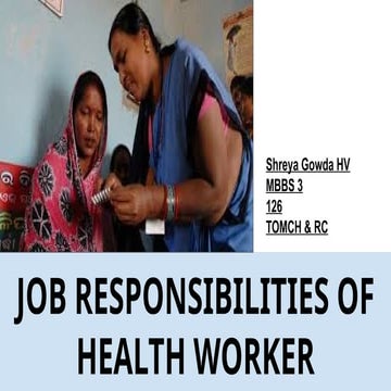 Job responsibilities of healthcare worker