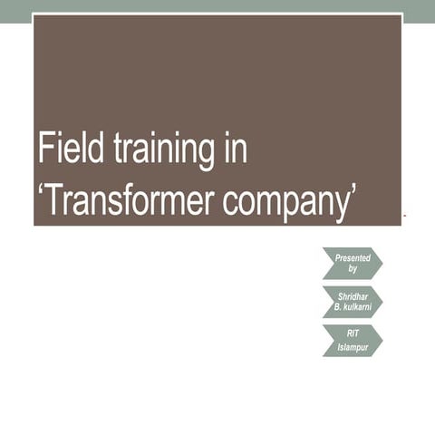 Industrial training in Transformer manufacturing company