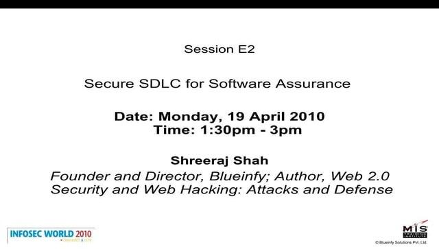 Secure SDLC for Software 