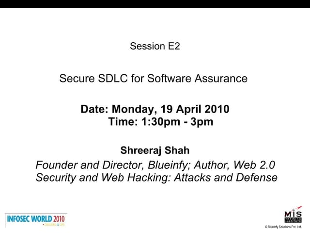 Secure SDLC for Software 