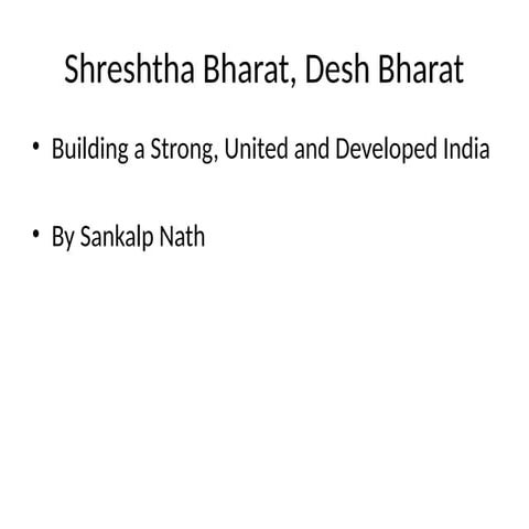 Shreshtha Bharat Desh Bharat the ppt for sst | PPTX