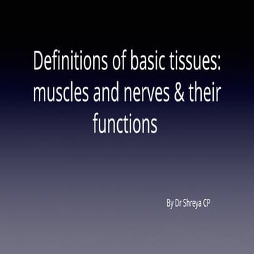 Basic tissues muscle nerves and functions
