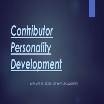Contributor personality development | PPS