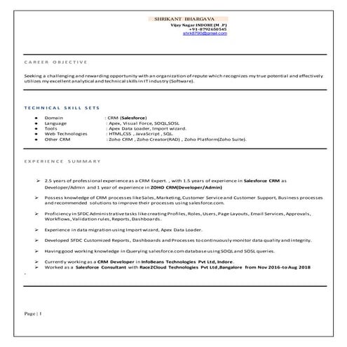 Shrikant bhargava 2.5 sfdc