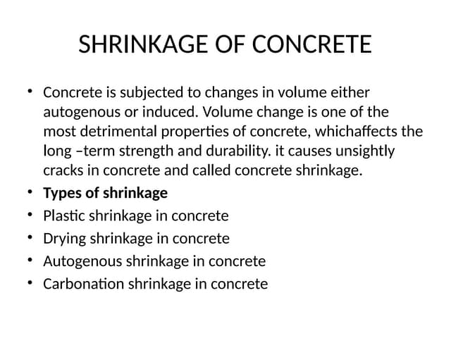 Shrinkage Concrete in Construction .pptx