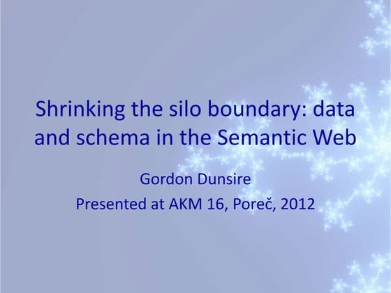 Shrinking the silo boundary: data and schema in the Semantic Web