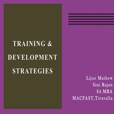 Training and Development Strategies