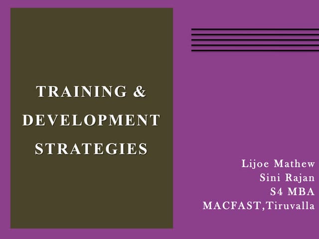 Training and Development Strategies