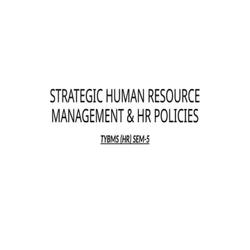 Strategic Human Resource Management Notes | PPTX