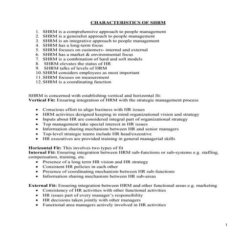 Shrm unit 1