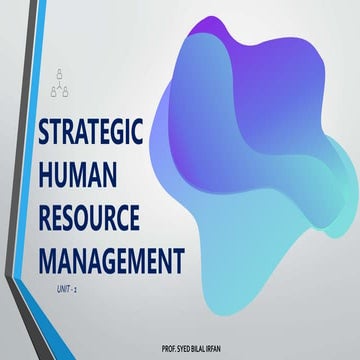 STRATEGIC HUMAN RESOURCE MANAGEMENT 