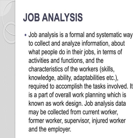 Job Analysis | PPT
