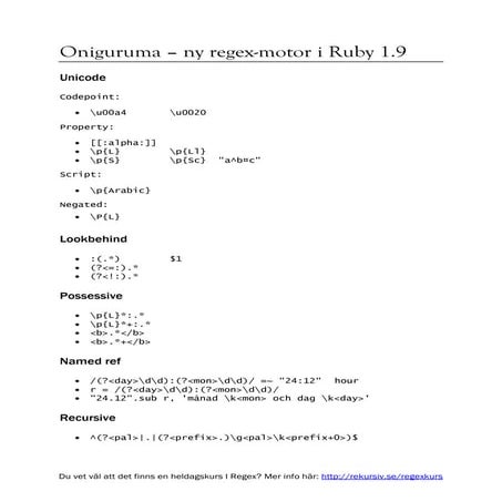 SHRUGSE regex cheat sheet