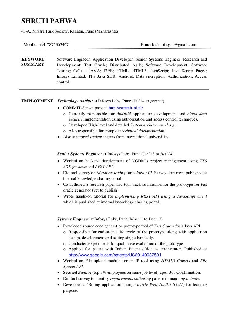 java architect resumes