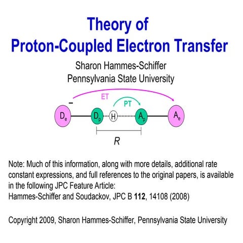 Comprehensive Theory and Mechanisms of Proton-Coupled Electron Transfer ...