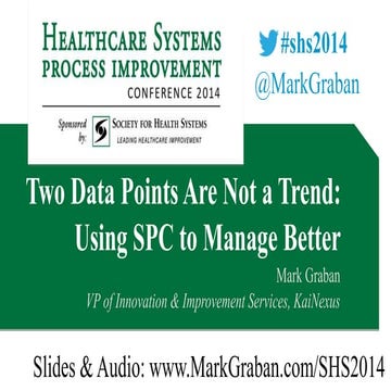 Mark Graban SHS 2014: Two Data Points Are Not a Trend: Using SPC to Manage Be...