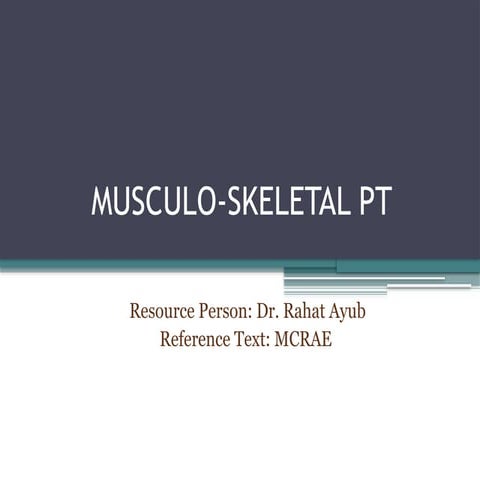 musculoskeletal physiotherapy by dr rahat ayub