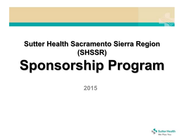 SHSSR Sponsorship Webinar - January 2013