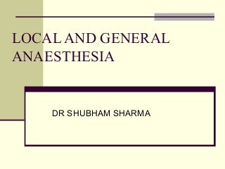 'local anaesthesia' on SlideShare