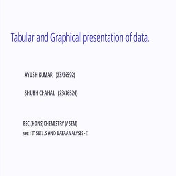 Ppt on the topic Tabular and graphical presentation of data: data tables, fre...