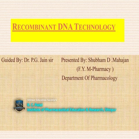 Recombinant DNA Technology
