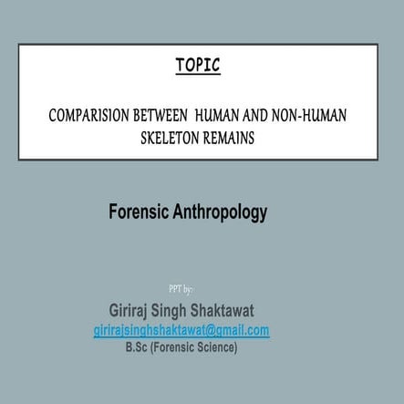 Antropological Comparision Between Human and Non-human Skeleton Remains