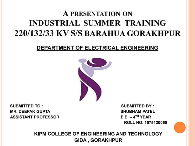 220 kv Sub-station Summer Training ppt