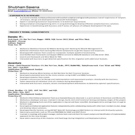 Shubham resume