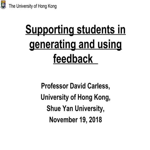 Supporting Students in Generating and Using Feedback