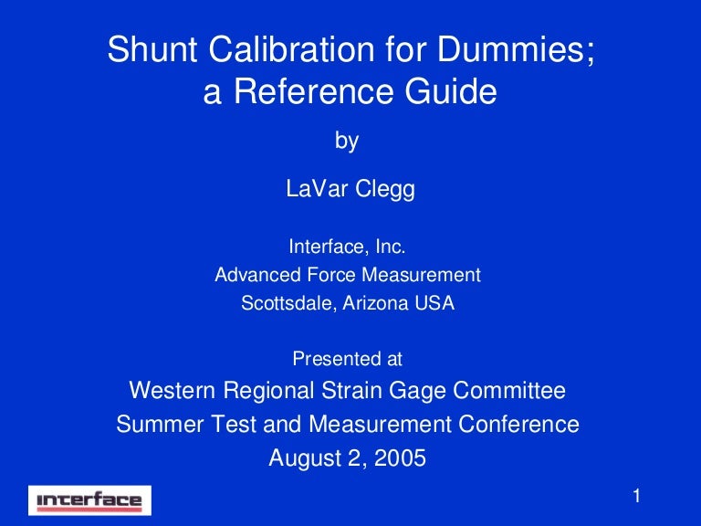 Shunt Calibration For Dummies