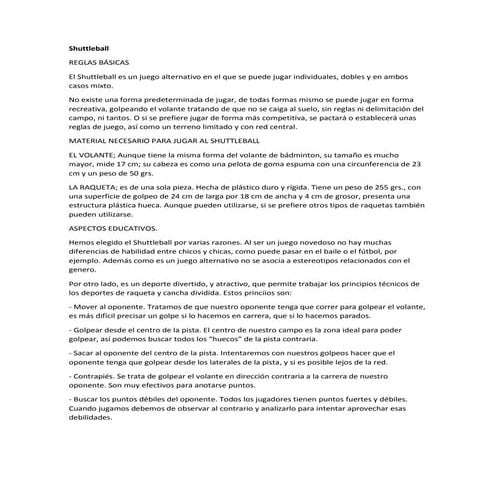 Shuttleball | PDF