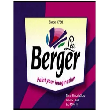 Berger Paint PPT