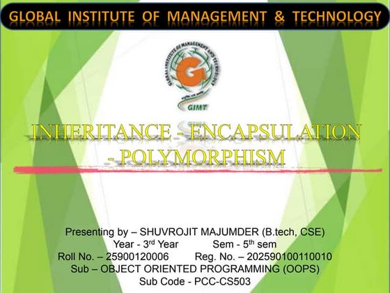 Shuvrojit Majumder .  25900120006  Object Oriented Programming (PCC-CS 503)  ...