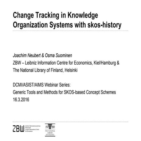Change Tracking in Knowledge Organization Systems with skos-history