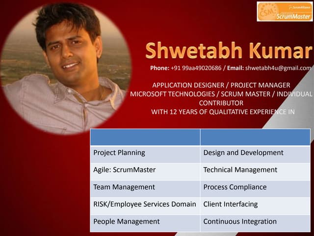 Read Curriculum vitae of Shwetabh Kumar as Project Manager at Deloitte