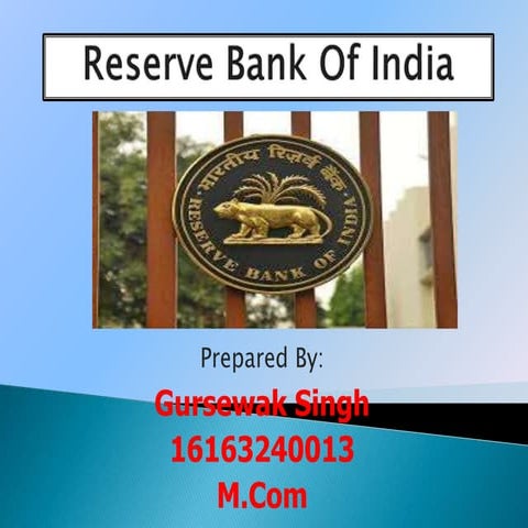 Reserve Bank of india | PPTX