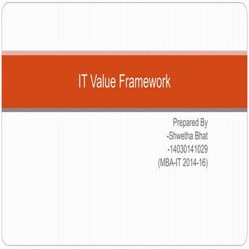 IT value Frameworks- VAL-IT COBIT 5 and KPMG