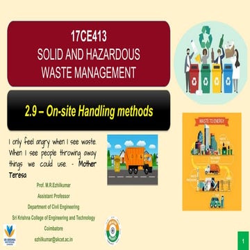 On-site handling methods - Municipal Solid Wastes