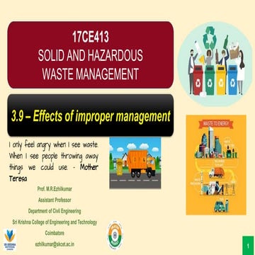 Effects of improper management of Hazardous waste