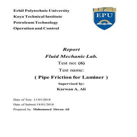 pipe friction for laminar