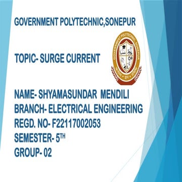 Surge current presentation electrical Engineering | PPTX