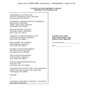 Wikimedia подала в суд на АНБ