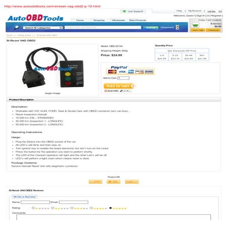 Si reset vag obd2 oil reset tool