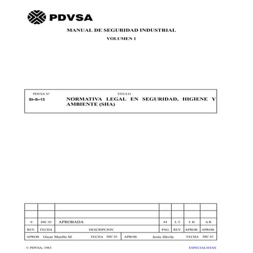 SI-S-13 Normativa legal en SIHO-A