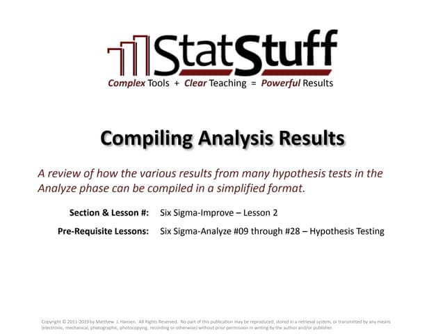 Compiling Analysis Results