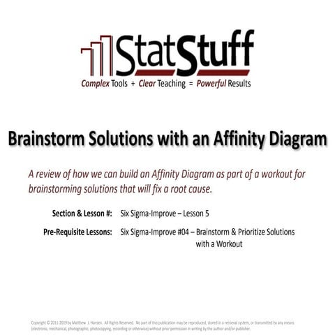Brainstorm Solutions with an Affinity Diagram
