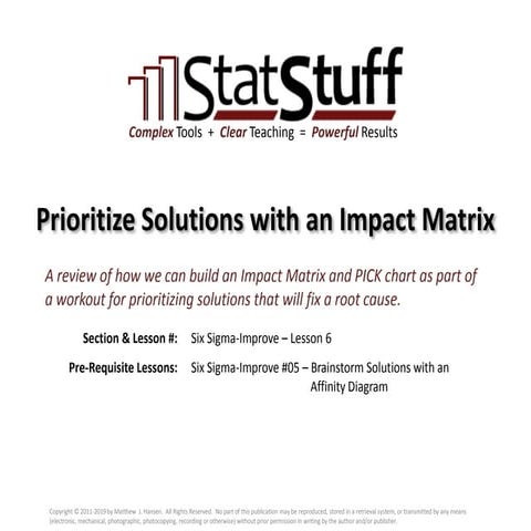 Prioritize Solutions with an Impact Matrix
