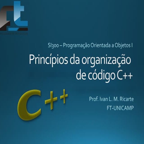 Princípios da organização de código fonte C++