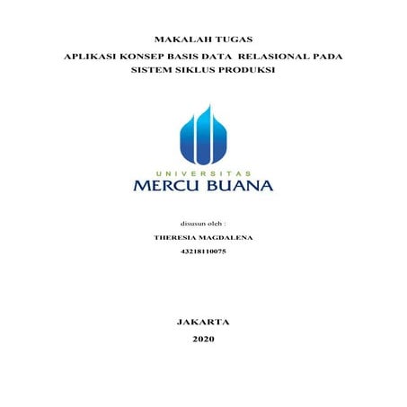 Sia   aplikasi konsep basis data  relasional pada sistem produksi